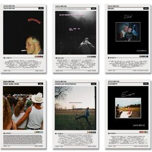 NEW Set of 12 Zach Bryan "The Great American Bar Scene" Album Cover Posters